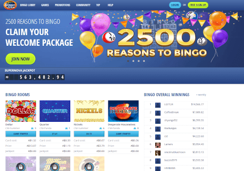 Bingo Hall Homepage