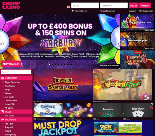 Chomp Casino Homepage