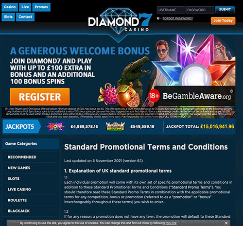 Diamond7 Welcome Bonus
