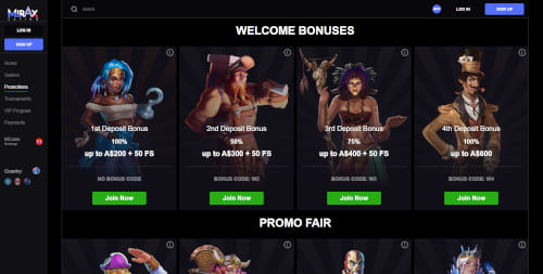 Mirax Casino Bonuses