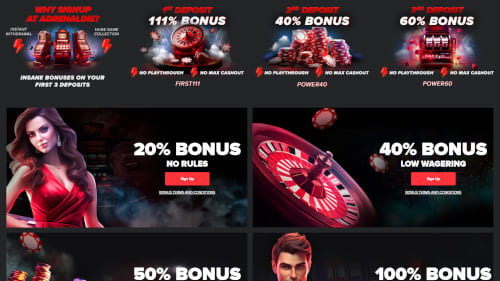 Casino Adrenaline Bonuses