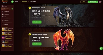 Dragon Slots Bonuses