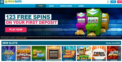Primeslots Homepage