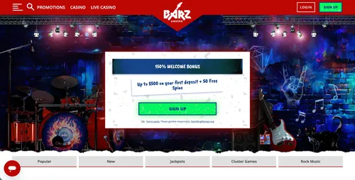 Barz Casino Welcome Offer